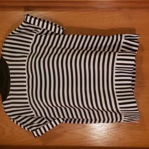 $15 or 2/$20!Christopher & Banks Striped Black & White Short Sleeve Large Petite